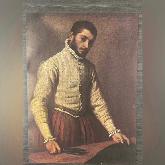 Original Vintage Fine Art Print Italy, Giovanni Battista Moroni Portrait Tailor - Picture 7 of 8